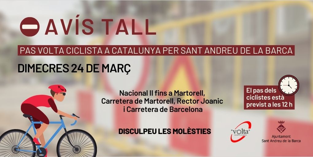 Sant Andreu de la Barca acollirà la tercera etapa de la Volta Ciclista a Catalunya